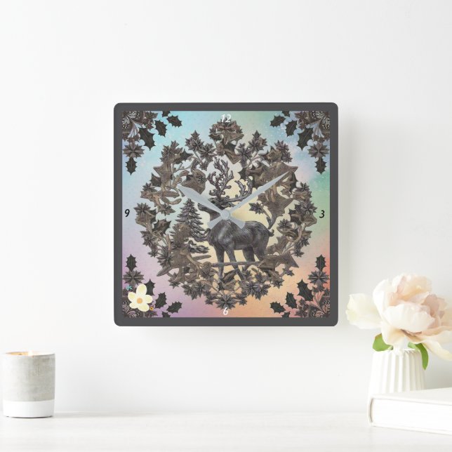 "Golden Luxe" Quadratische Wanduhr (Zuhause)