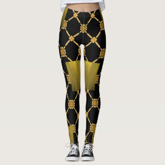 Golden Luxe: Schwarze Elegance Leggings