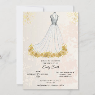 Golden Luxury Elegantes Brautparty Einladung