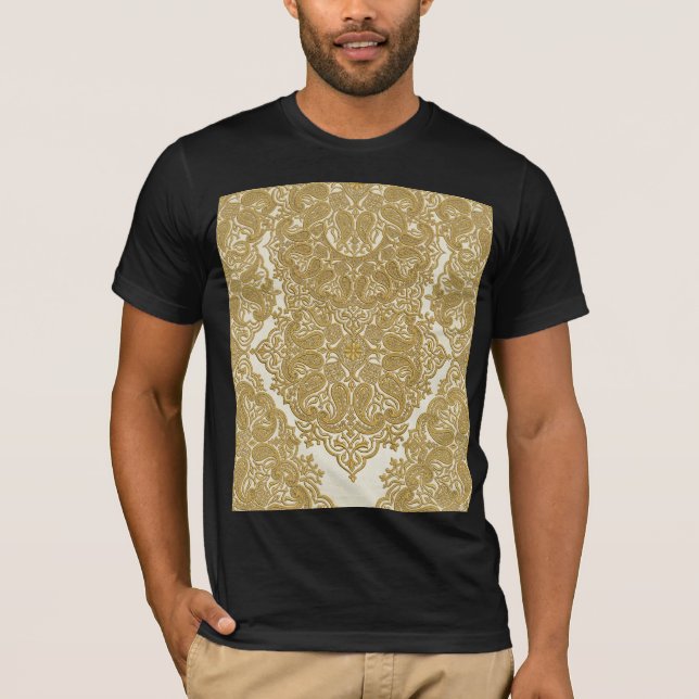 Golden Luxury Paisley Pattern T-Shirt (Vorderseite)