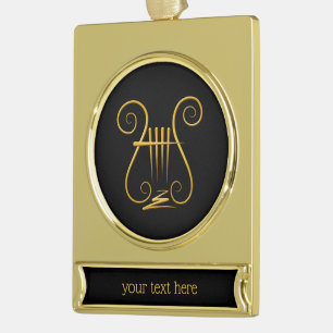 Golden Lyre Banner-Ornament Gold