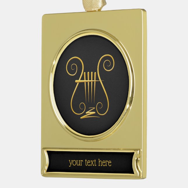 Golden Lyre Banner-Ornament Gold (Links)