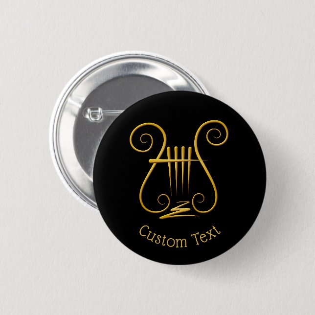 Golden Lyre Button (Vorne & Hinten)