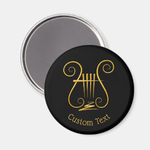Golden Lyre Magnet