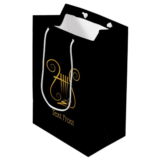 Golden Lyre Mittlere Geschenktüte (Vorderseite Schrägansicht)