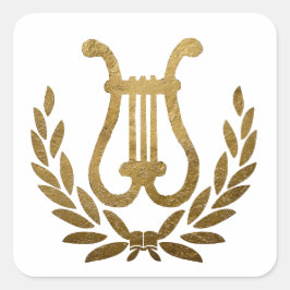 Golden Lyre tote Quadratischer Aufkleber