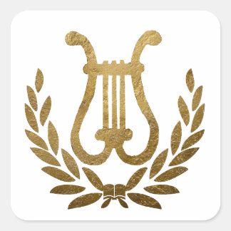 Golden Lyre tote Quadratischer Aufkleber