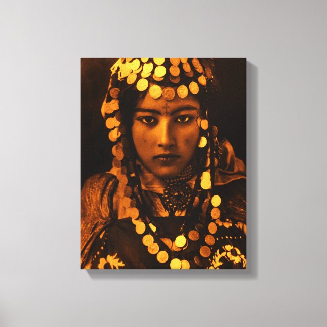 Golden Maghreb Ouled Naïl Berber Girl Female Frau Leinwanddruck (Vorderseite)