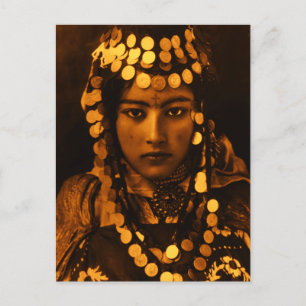 Golden Maghreb Ouled Naïl Berber Girl Female Frau Postkarte