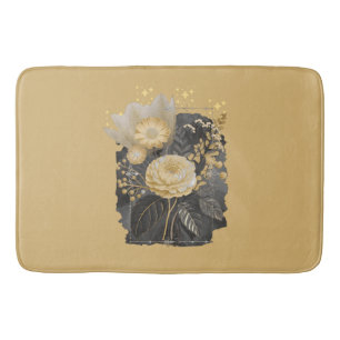 Golden Magical Floral Bouquet in Silver Frame Badematte