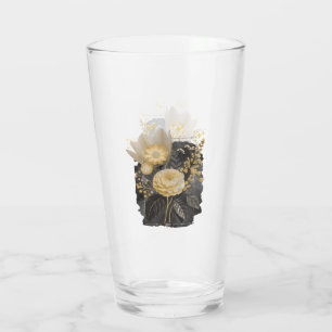 Golden Magical Floral Bouquet in Silver Frame Glas