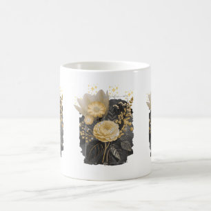 Golden Magical Floral Bouquet in Silver Frame Kaffeetasse