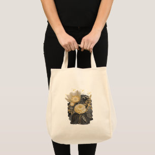 Golden Magical Floral Bouquet in Silver Frame Tragetasche
