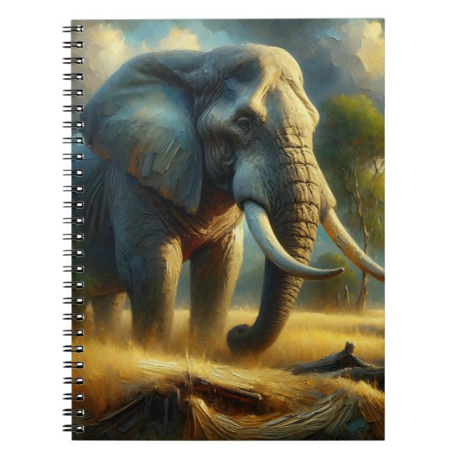 Golden Majesty Elephant Notebook Notizblock (Vorderseite)