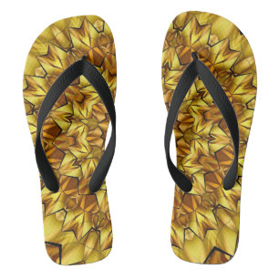 Golden Mandala Antique Abstract Design-63495 Flip Flops