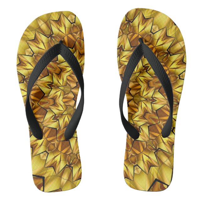 Golden Mandala Antique Abstract Design-63495 Flip Flops (Fußbett)