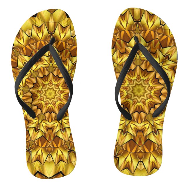 Golden Mandala Antique Abstract Design-63495 Flip Flops (Fußbett)