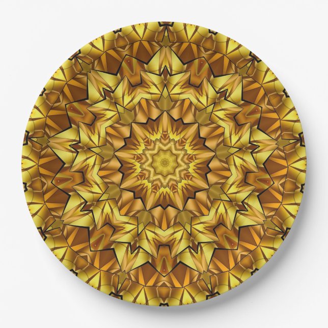 Golden Mandala Antique Abstract Design-63495 Pappteller (Vorderseite)