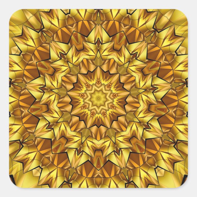 Golden Mandala Antique Abstract Design-63495 Quadratischer Aufkleber (Vorderseite)