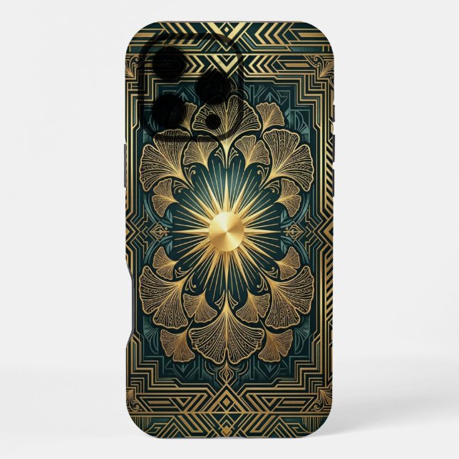 Golden Mandala Bloom | Gold iPhone 16 Pro Max case Hülle (Rückseite)