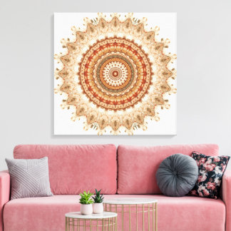 Golden Mandala – Boho Spiritual Geometry Wall Art Leinwanddruck