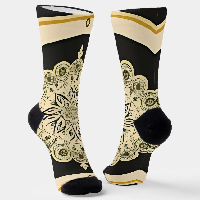 Golden Mandala Design Socken (Gewinkelt)