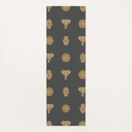 Golden Mandala Elefant Hamsa Hand -Boho Kunst Druc Yogamatte