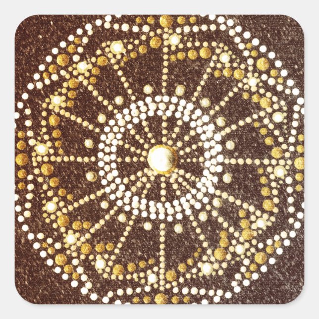 Golden Mandala, Gold Chakra Aufkleber (Vorderseite)