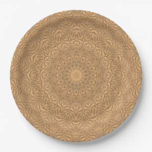 Golden mandala. "Goldener Sand". Pappteller