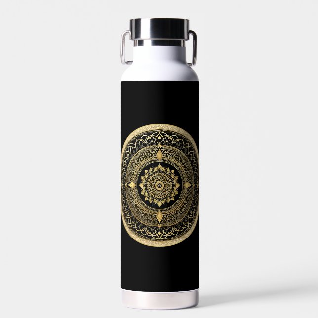 Golden Mandala Kunst, Dichtung Trinkflasche (Vorne)
