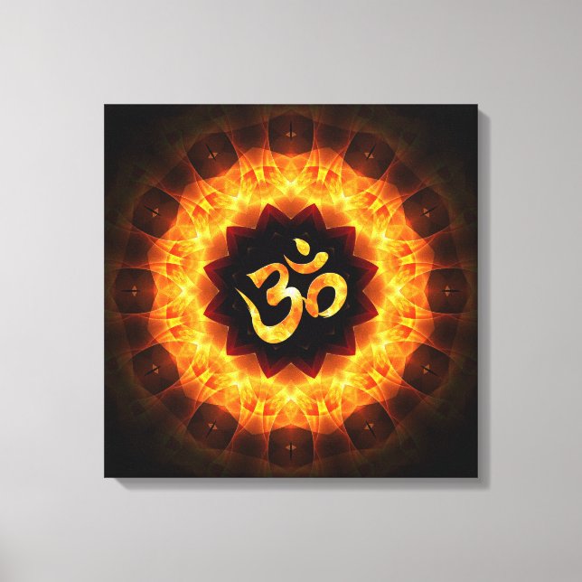 Golden Mandala mit OM Leinwanddruck (Vorderseite)