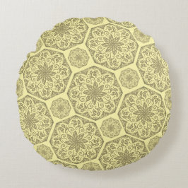 Golden Mandala Mosaic Pattern Throw Kissen