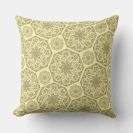 Golden Mandala Mosaic Pattern Throw Kissen