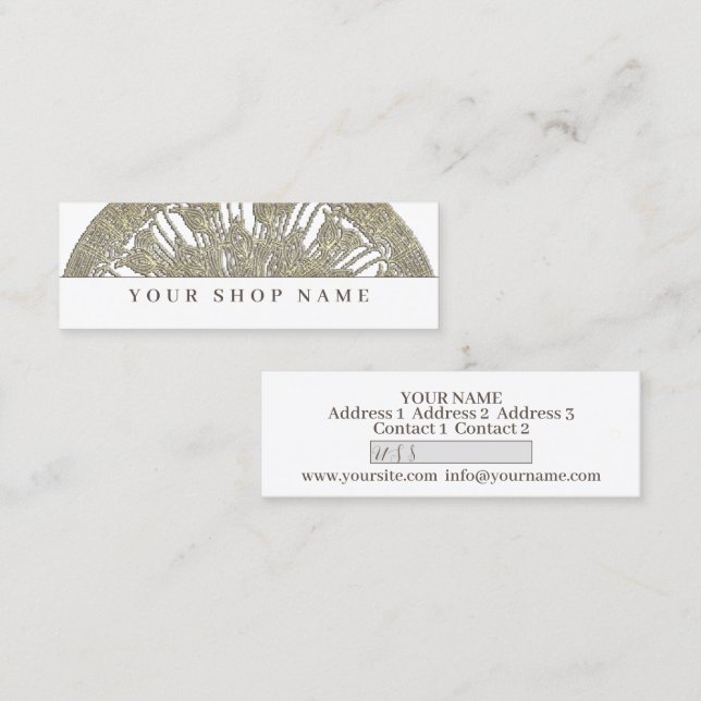 Golden Mandala - Preis-Tag - Visitenkarte (Vorne/Hinten)