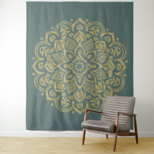 Golden Mandala - Tapestry Wandteppich