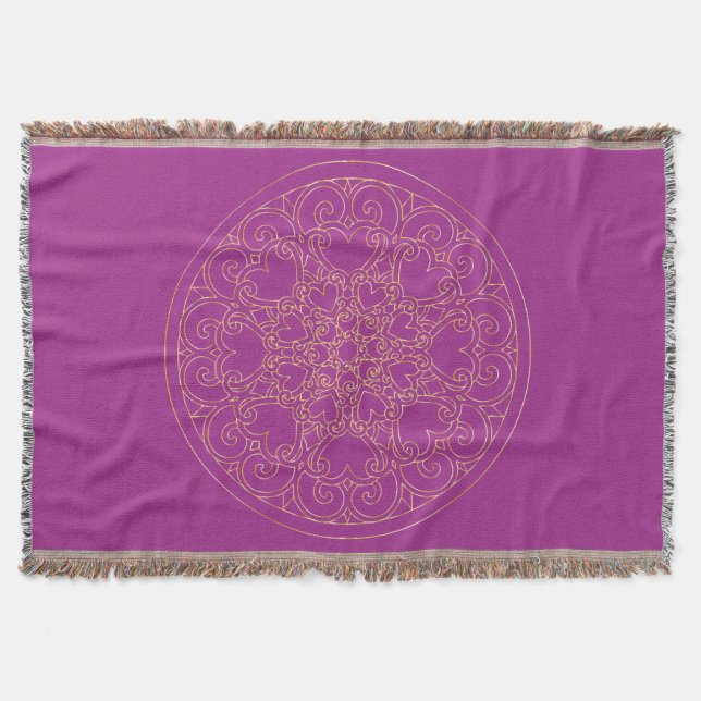 Golden Mandala - Throw Blanket Decke (Vorderseite)