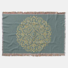 Golden Mandala - Throw Blanket Decke