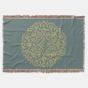 Golden Mandala - Throw Blanket Decke