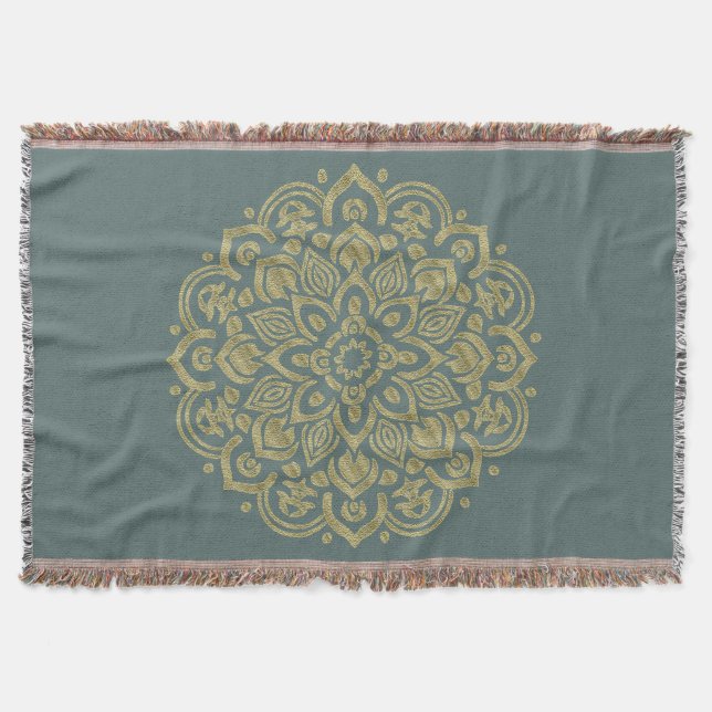 Golden Mandala - Throw Blanket Decke (Vorderseite)