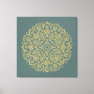 Golden Mandala - Wrapped Canvas Leinwanddruck