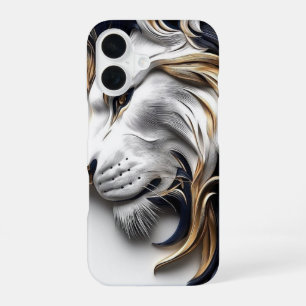 Golden Mane Löwe – Luxuriöse Power iPhone 16 Hülle