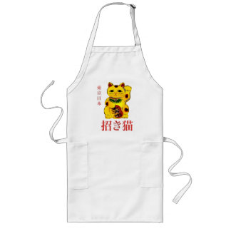 Golden Maneki Neko Charm Lange Schürze