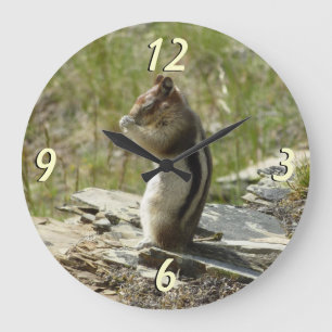 Golden Mantled Ground Eichhörnchen am Glacier I Große Wanduhr