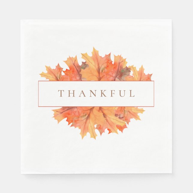 Golden Maple Blätter Individuelle Fall Botanisch Serviette (Vorderseite)