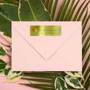 Golden Maple Leaf Linen Rücksendeadressen-Aufklebe