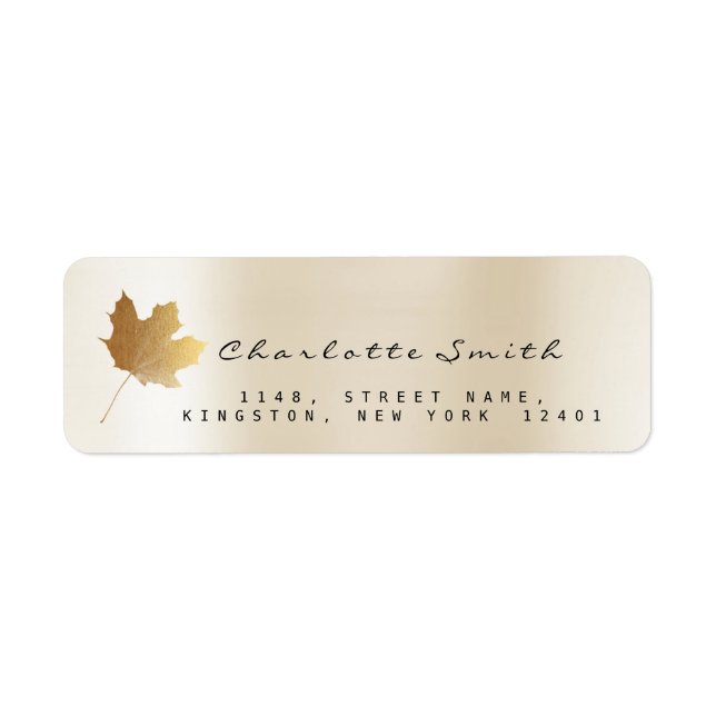 Golden Maple Leaf Pearly Ivory Creamy UAWG Labels (Vorne)
