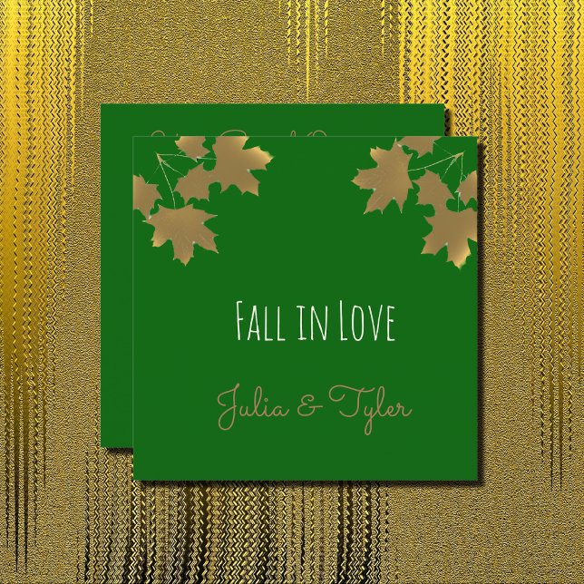  Golden maple leaves in  Emerald - Fall in love Einladung (Von Creator hochgeladen)
