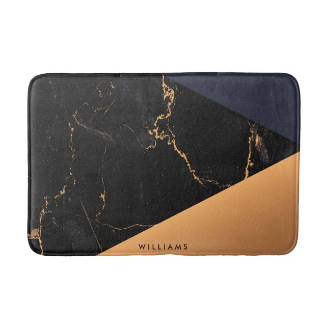 Golden Marble Geometric Badematte (Vorderseite)