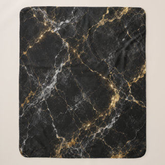 Golden Marble Luxus-Sherpa-Decke | Schwarz & Gold Sherpadecke