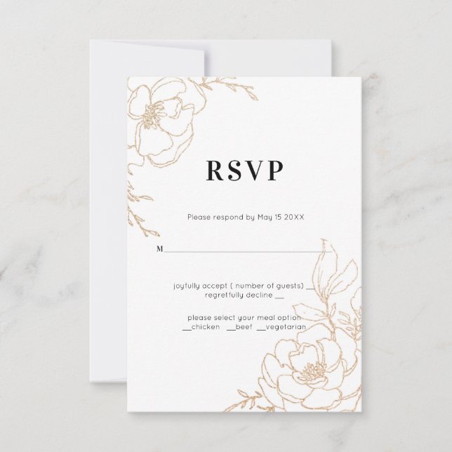 Golden Marble RSVP Karte (Vorderseite)